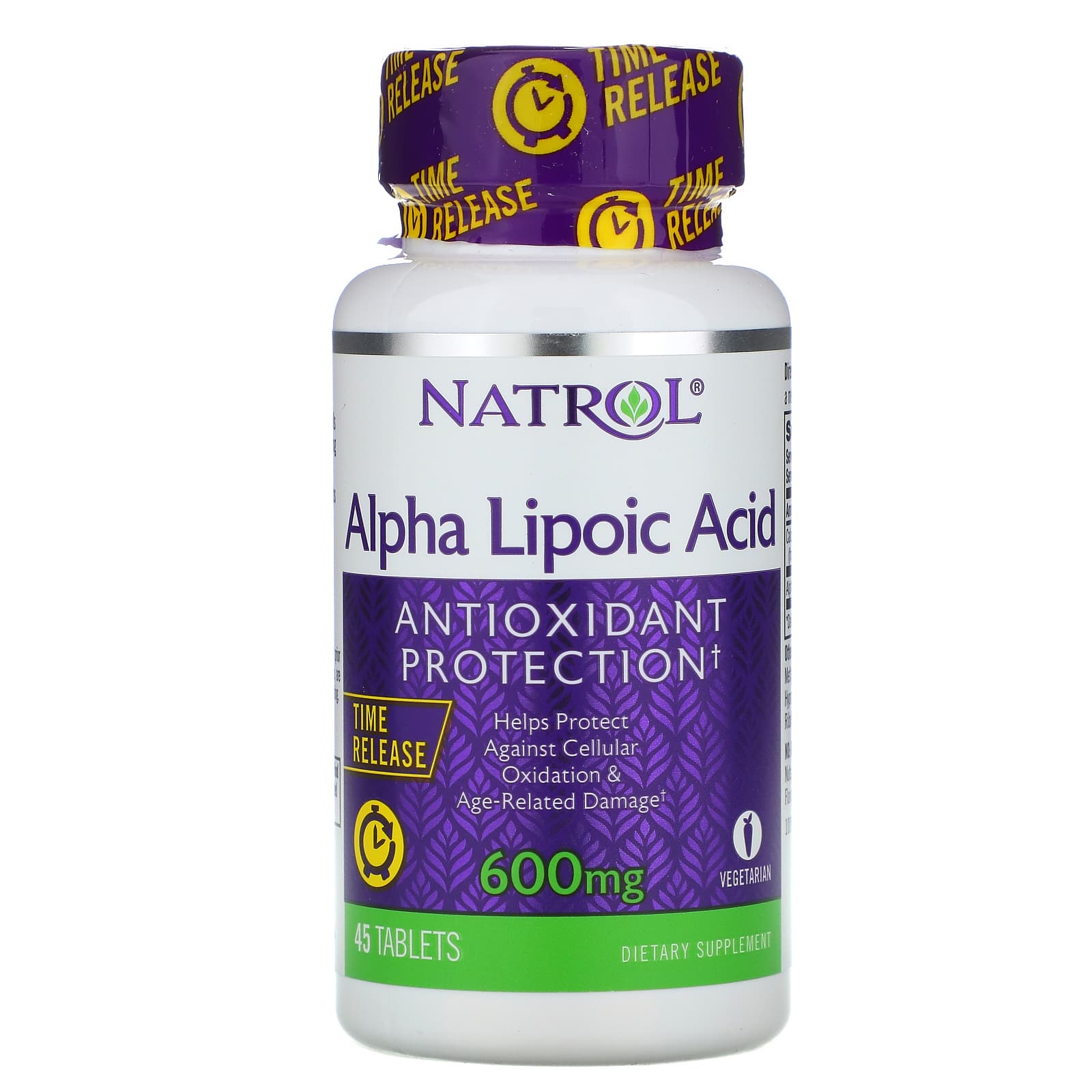 Alpha Lipoic Acid - Time Release - 600 mg - 45 Tablets - Natrol