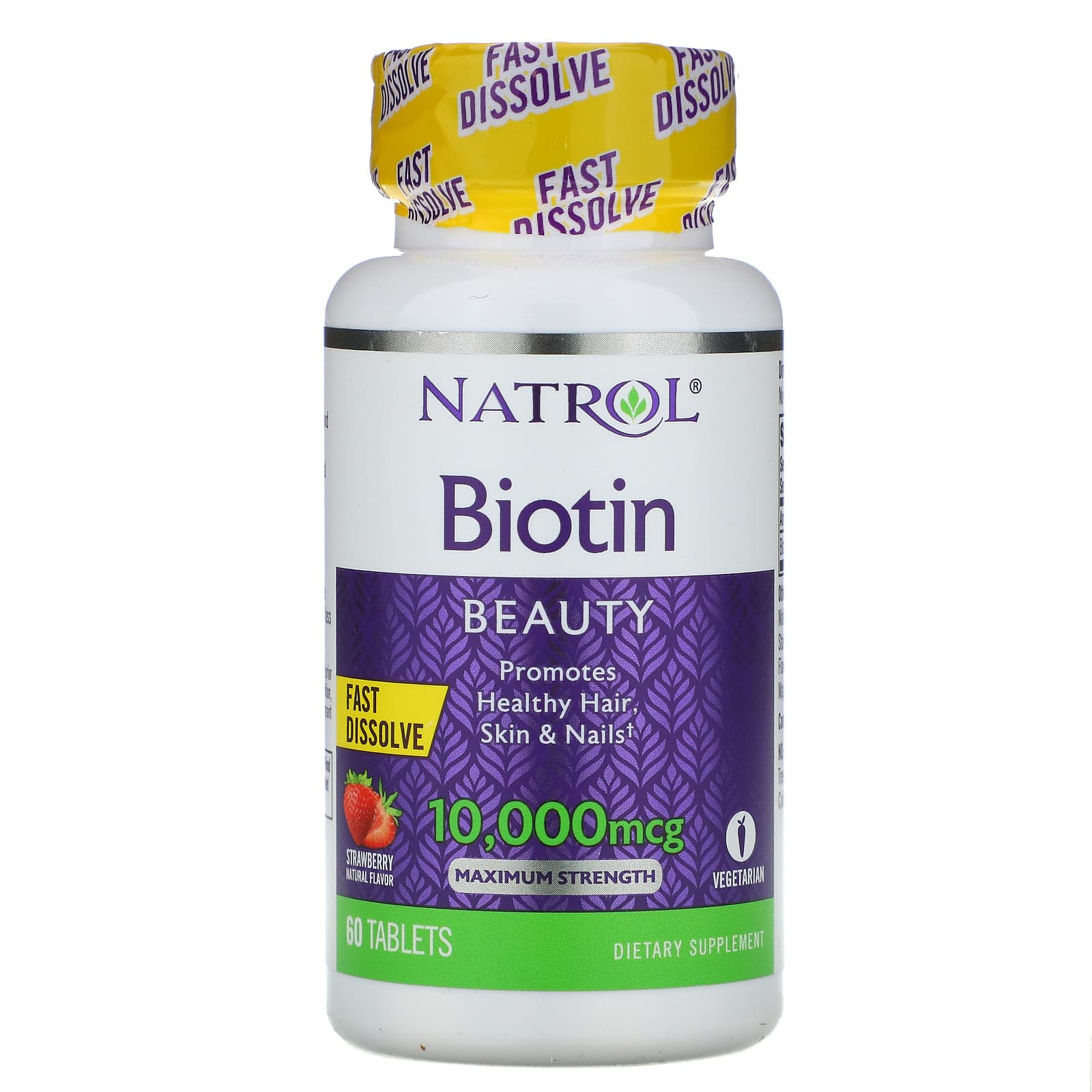Natrol Biotin Beauty Maximum Strength tablets with Strawberry 10000 mcg - 60 tablets