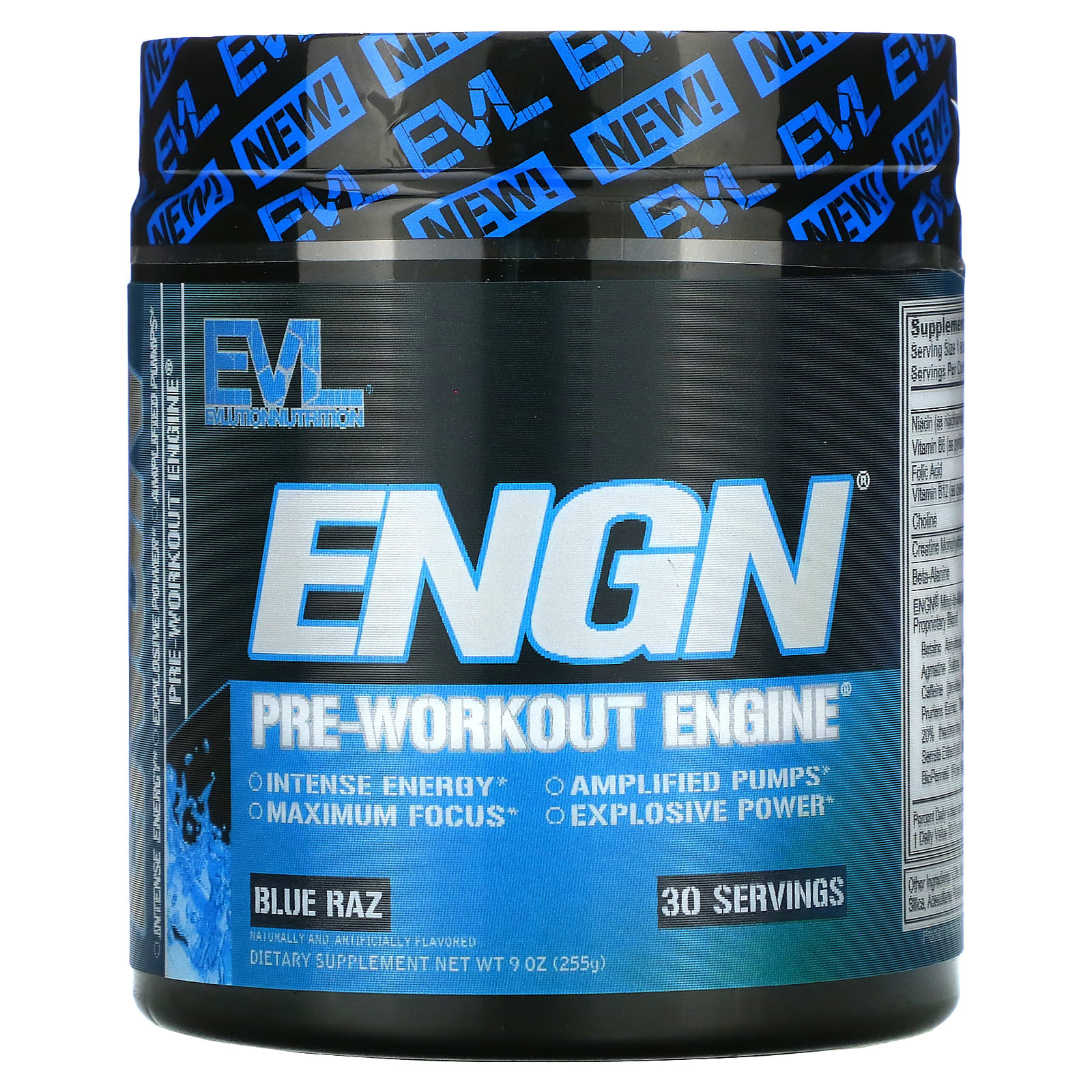 مكمل Pre Workout Engn قبل التمرين بالتوت الأزرق من Evlution Nutrition (255 G)