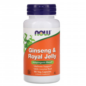 Now foods ginseng & royal jelly wellness support capsules - 90 veggie Caps