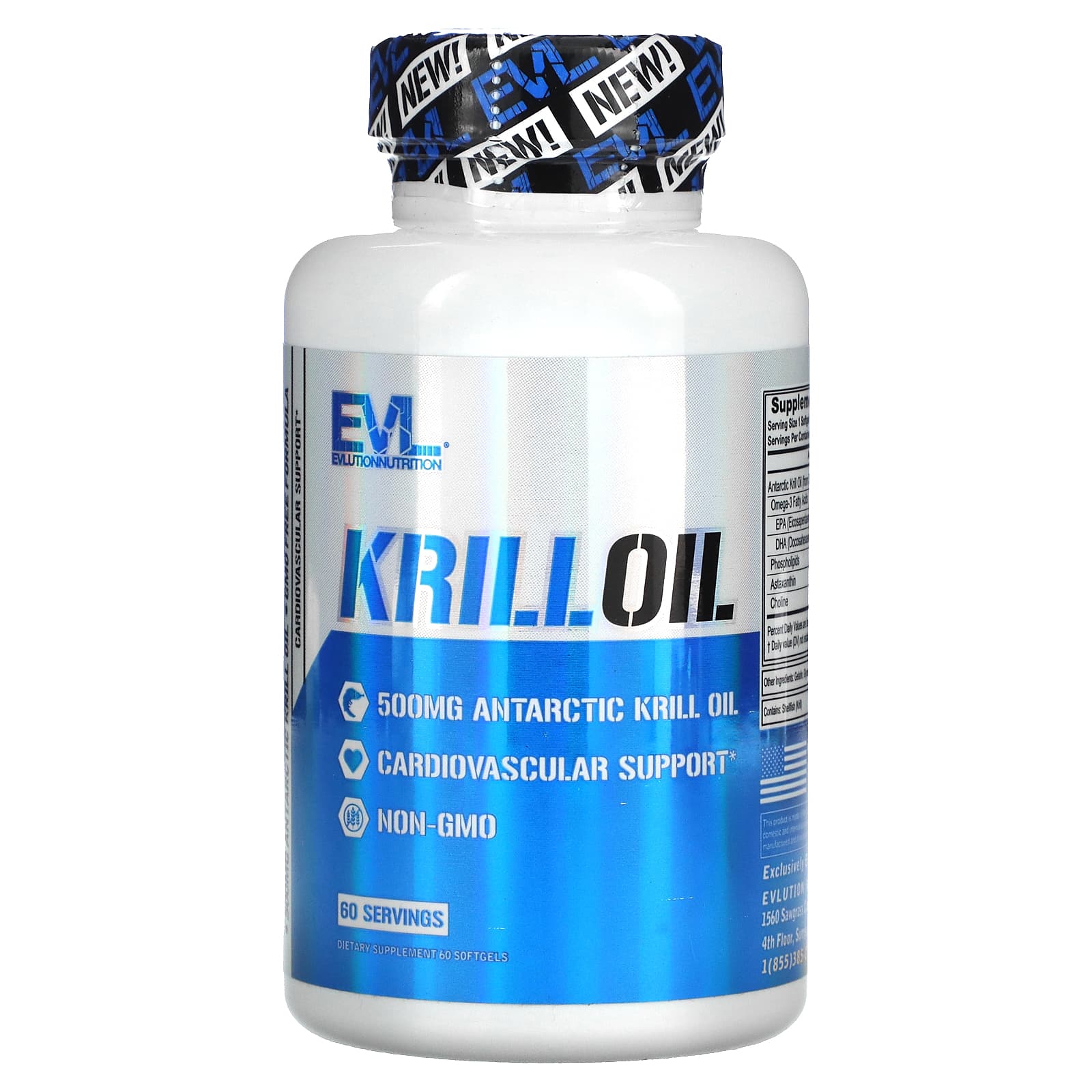 EVLution Nutrition Krill Oil 500 mg omega 3