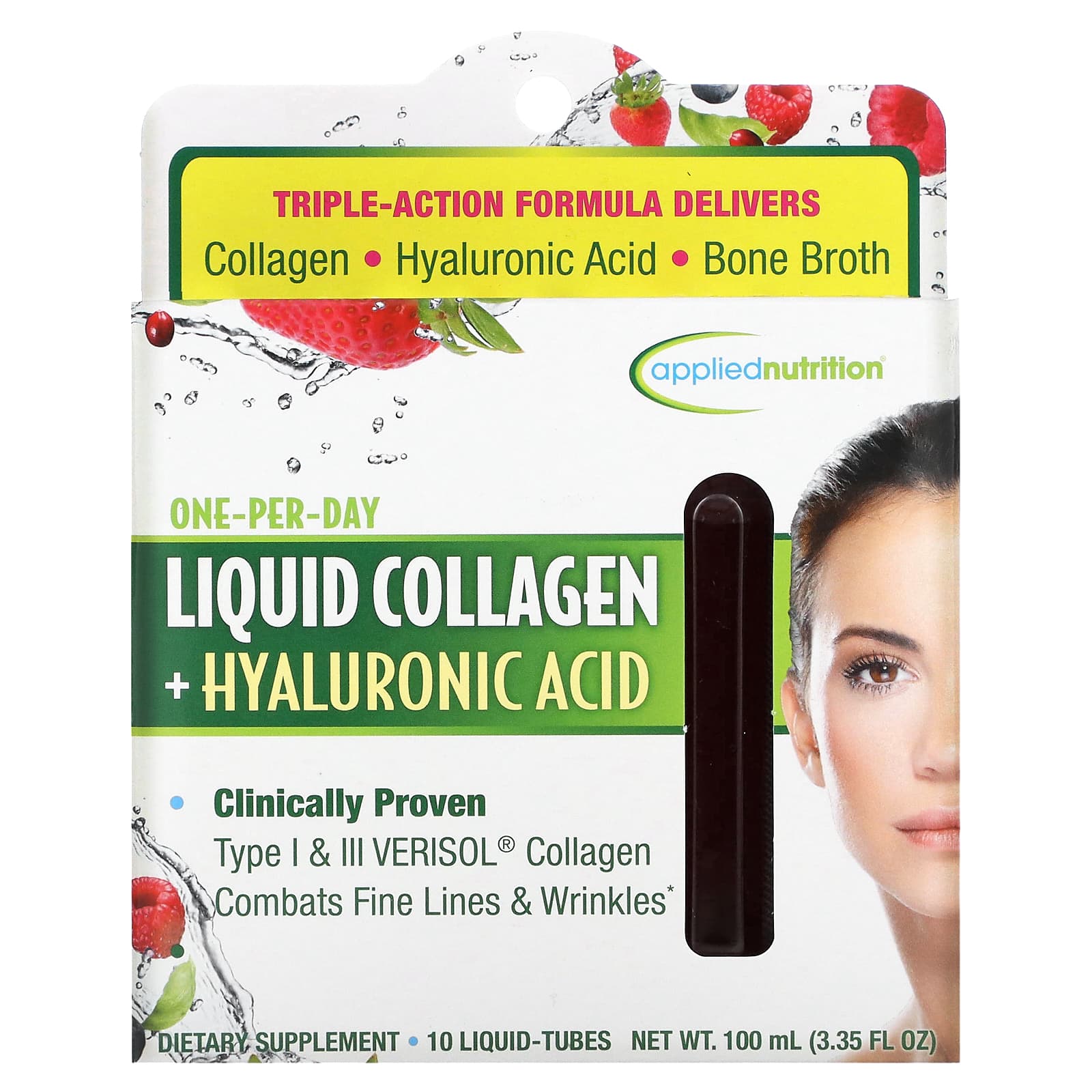 احصل الآن على امبولات Liquid Collagen + Hyaluronic Acid من applied nutrition 10 مل × 10 امبولات