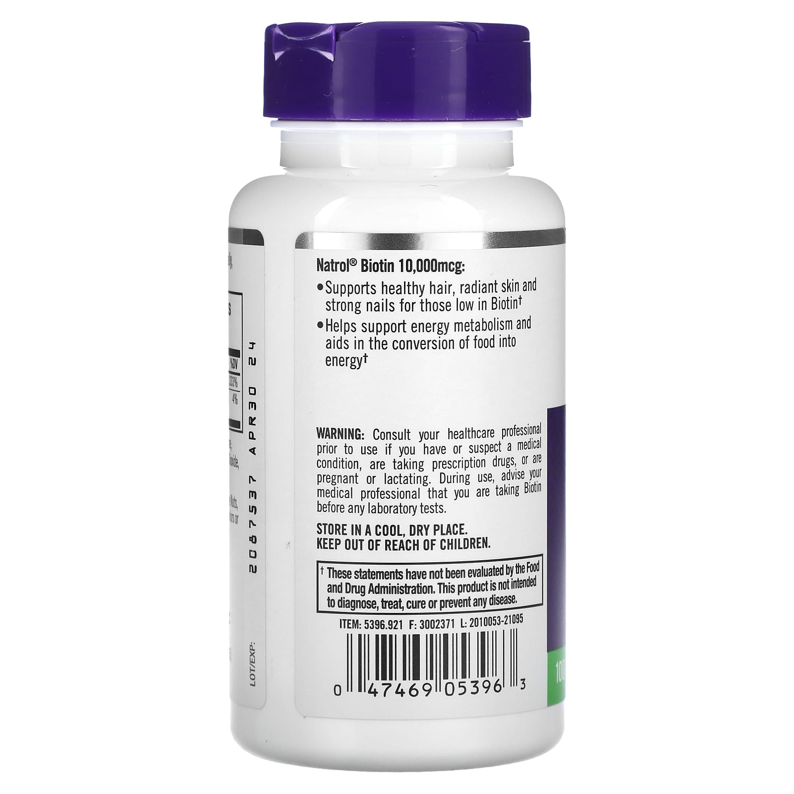 Natrol Biotin beauty Maximum Strength, 10,000 mcg, 100 Tablets