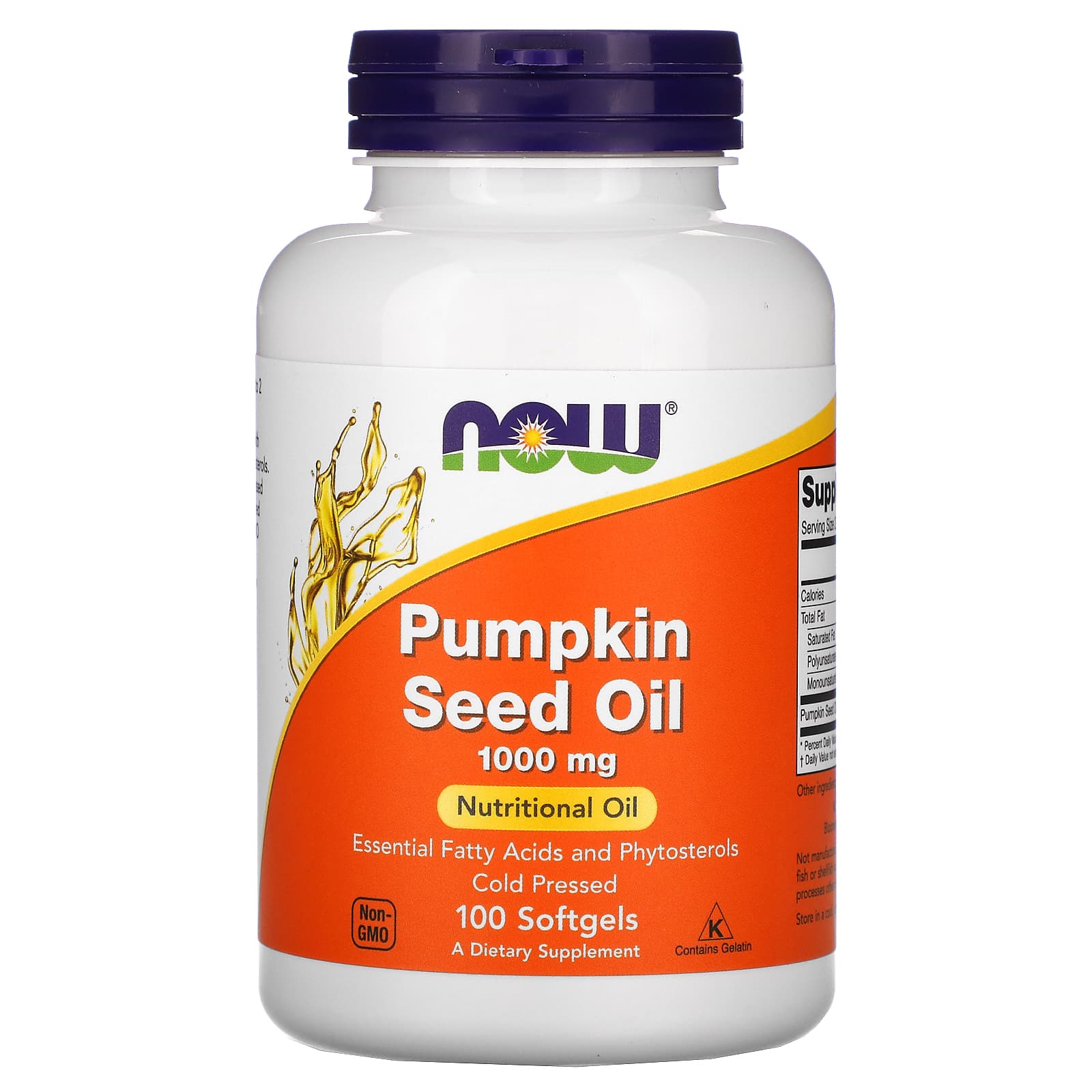 Now pumpkin seed oil 1000 mg