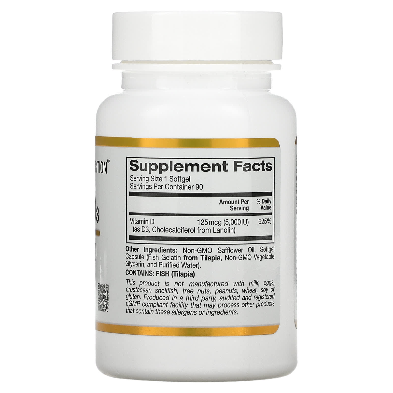 California Gold Nutrition Vitamin d supplement ingredients